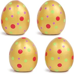 Squeaky Dog Toys 2.4 inch Easter Eggs, Golden Dog Toy Balls for Dogs Easter Backet Rubber Chew Toys for Small Medium Dogs Easter Decor 4 Pcs in Kuwait