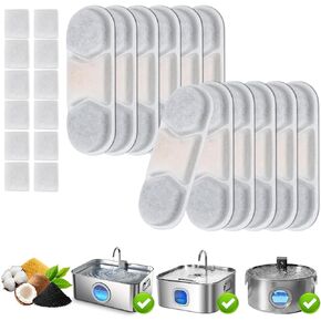 12 Pack Dog Water Fountain Filter for Zuqqony/MAILOFY/FIYOVA 12L&16L Stainless Steel Fountain,Dog Water Filter Replacement for Automatic Water Dispenser,6 Month Set,with 12 Sponge in Kuwait