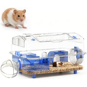 8-in-1 Dwarf Hamster Cage, No Assembly Full Transparent, Small Desktop/Breeding/Nursery Cage, 16.93×11.81×9.45 in, Fits Small Space/Kid’s Room, for Dwarf & Baby Hamsters in Saudi Arabia