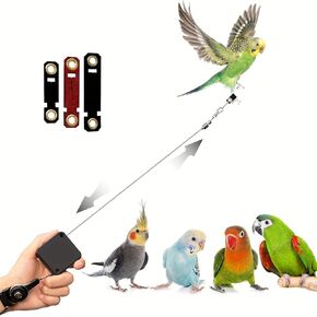 Bird Leash, Automatic Retraction, Anti Bite Adjustable Bird Flying Rope with 3 Sizes of Soft Foot Rings for Outdoor Flight Training in Kuwait