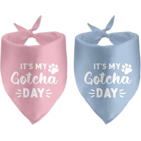 2 Pack It's My Gotcha Day Dog Bandana Adoption Day for Dogs Pet Bandanas Accessories for Dog Lovers Pet Scarf in Kuwait