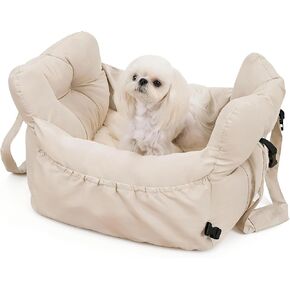 Pet Car Seat Box, Dog Booster Car Seat for Small Dogs Up to 25 lbs, Anti-Escape Safety Leash, Waterproof Washable Cover, Travel Carrier Bed in Kuwait