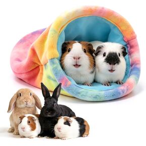 RAINFLOW Guinea Pig Snuggle Sack - Cute Small Animal Bed Fleece Sleep Sacks Anti Collapse Opening Designed Cage Liner Hideout, Washable Bunny Rabbit Bed for Indoor Small Pets Hamster Ferret Hedgehog in Kuwait