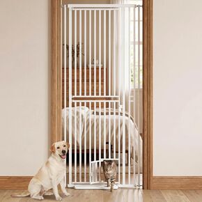 78.7" Extra Tall Cat Gate for Doorway, 27"-37" Extra Wide Pet Gate with Cat Door, Pressure Mounted Dog Gate with Auto Locking, for Stairs/Kitchen/Hallways, No Drilling in Saudi Arabia