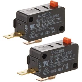 (2 حزمة) مفتاح ميكرو لباب الميكروويف V-5230Q (مفتوح عادة) مناسب لـ GE/Samsung/Sharp/Frigidaire 5304509460، 5304464099، QSWMA168WRZZ، WB24X829، WB02X21313، WB24X10047، WB24X10029 in Kuwait