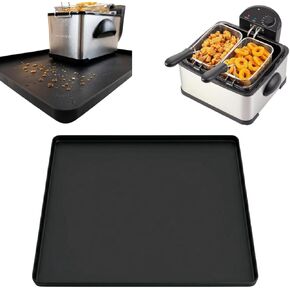 Silicone Deep Fryer Mat, 20x16" Silicone Pad for Countertop Protection, Oil Spill Tray for Fryer with Basket, Heat Resistant Mat for Under Fryer Pot in Kuwait