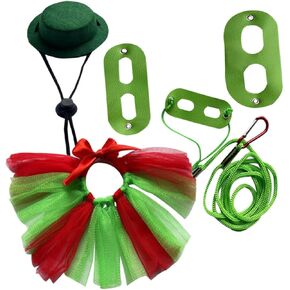 Kisangel Chameleon Top Hat Lizard Harness Leash Set 3pcs Adjustable Xmas Themed Reptile Traction Rope Decorative Gecko Harness for Outdoor Walking in Kuwait