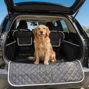 SUV Cargo Liner Dogs, Waterproof Dog Trunk Cover, Pet Cargo Mat SUV, Sedan & Van, Scratchproof Dog Seat Cover with Side Walls, Non-Slip Backing & Bumper Flap Protector, Large Size Universal Fit in Kuwait