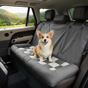 Soulbond Dog Bed for Car Back Seat, Soft Backseat Dog Bed Hammock, Non-Slip Pet Car Seat Cover for Back Seat, Pet Travel Bench Sofa for Cars/Small SUVs/Sedan, Dark Gray in Saudi Arabia
