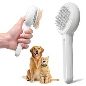 Cat Dog Brush For Shedding,Skin Friendly Self Cleaning Shedding Grooming Brush,Deshedding and Hair Removal for Long and Short Haired Pets,Massage Removes Loose Fur in Saudi Arabia