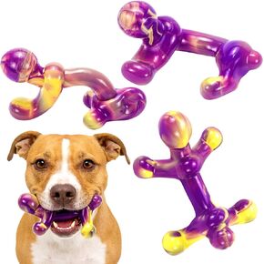 LECHONG 3 Pack Tough Dog Toys for Small Medium Dogs Under 45 lbs, Durable Nylon Dog Chew Toys for Aggressive Chewers, Long Lasting Hard Nearly Indestructible Puppy Teething Dogs Toy to Keep Them Busy in Kuwait
