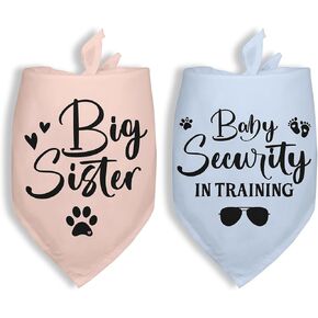 2 Packs Big Sister Dog Bandana Pregnancy Announcement Baby Security in Training Dog Gender Reveal Outfit Baby Announcement Ideas Durable Triangle Scarf for Small Medium Large Dogs in Saudi Arabia