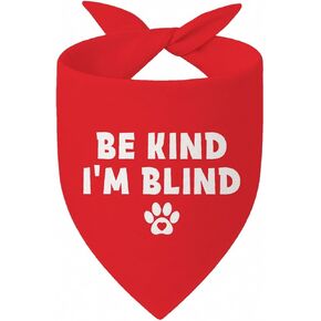 Be Kind I'm Blind Dog Bandana، وشاح للحيوانات الأليفة للكلاب العمياء، إكسسوارات للكلاب الصغيرة والمتوسطة والكبيرة، مريلة مثلثة مطبوعة بمخالب حمراء للأولاد والبنات، هدية للتوعية بالحيوانات الأليفة in Kuwait