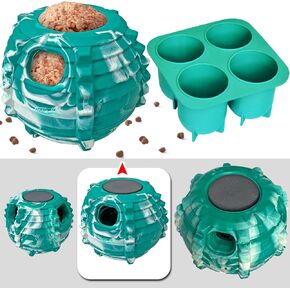 XHX Long-Lasting Interactive Dog Toy to Keep Your Pup Busy and Distracted - Safe for Dogs - Low-Mess Design - Dog Toys for Medium and Large Dogs 25-75 lbs(Medium，Green and White) in Kuwait