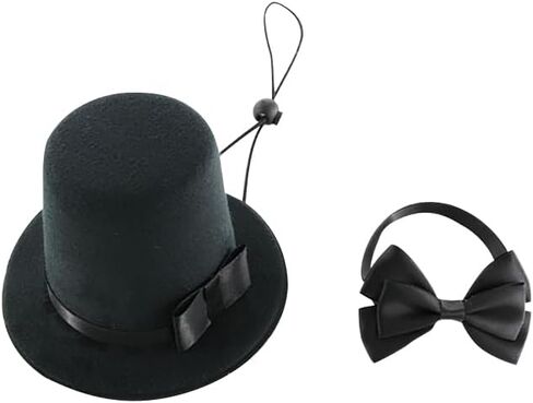 GSHLLO Dog Costume Top Hat Formal Dog Bow Tie Adjustable Pet Party Hat Cat Tuxedo Bowtie Collar Black Puppy Bow Necktie Cat Halloween Costumes Pet Birthday Photo Props for Festivals Size 1 in Kuwait