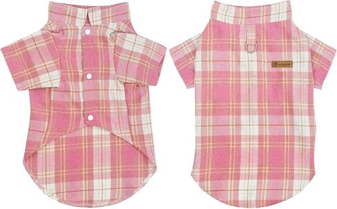 Small pet Plaid Shirt, Retro British Design Style, Suitable for Small Dogs and Cats, Soft and Breathable Daily Home wear in Kuwait
