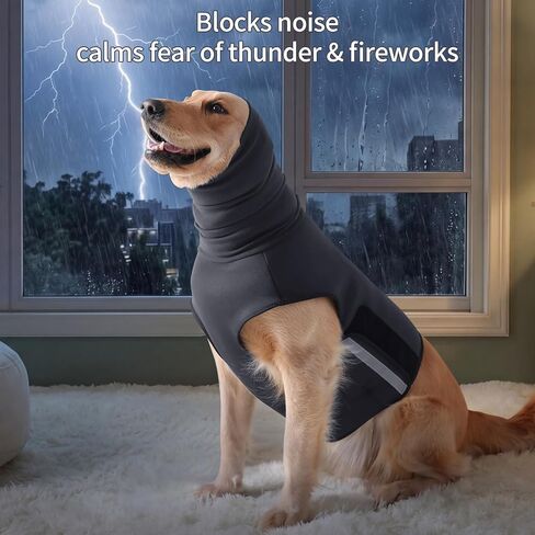 Heywean Dog Anxiety Vest with Hoodie Fully Openable Calming Shirt for Dogs Breathable Thunder Jacket for Stress Relief Storm and Firework Anxiety Relief(Grey,X-Small) in Kuwait