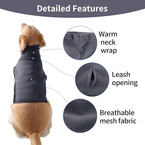 Heywean Dog Anxiety Vest with Hoodie Fully Openable Calming Shirt for Dogs Breathable Thunder Jacket for Stress Relief Storm and Firework Anxiety Relief(Grey,X-Small) in Kuwait