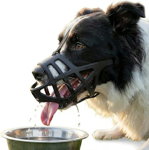 Breathable Basket Dog Muzzle for Extra Large Dogs, Adjustable Reflective Anti-Biting Barking Chewing Muzzle, Soft Durable Pet Muzzle Allows Drinking Panting for 55-88 lbs Extra Large Breed Dogs in Kuwait