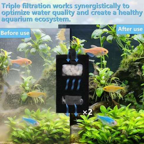 Aquarium Filter Media Set for Fluval SPEC, EVO, Betta and Flex Desktop Aquarium Series, Includes 2 Biomax Filter Media, 2 Carbon Filter Refills, 2 Foam Filter, 2 Filter Cord and 4 Cleaning Brushes in Kuwait