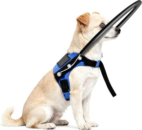 Blind Dog Halo Harness, Adjustable Protective Ring Collar Vest, Safe Navigation & Head Protection for Visually Impaired Pets (XXXS for 12.3-15.1in) in Kuwait