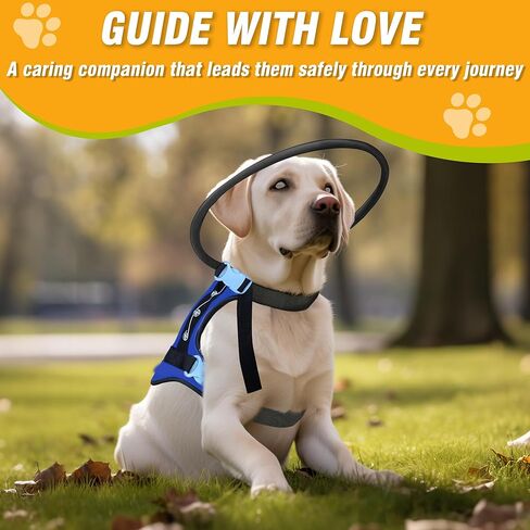 Blind Dog Halo Harness, Adjustable Protective Ring Collar Vest, Safe Navigation & Head Protection for Visually Impaired Pets (XXXS for 12.3-15.1in) in Kuwait