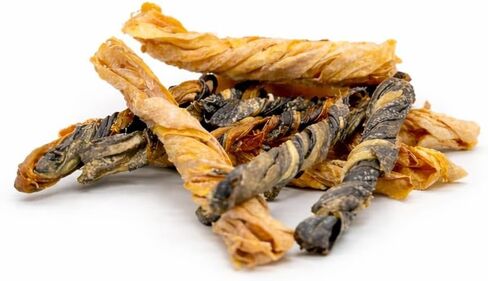 TAIL & TONIC Salmon Skin Dog Treats - Single Ingredient Dog Treats, Air-Dried Chewy Fish Skins for Dogs, High Protein, Omega-3 Rich Dental Chews, Twist in Kuwait