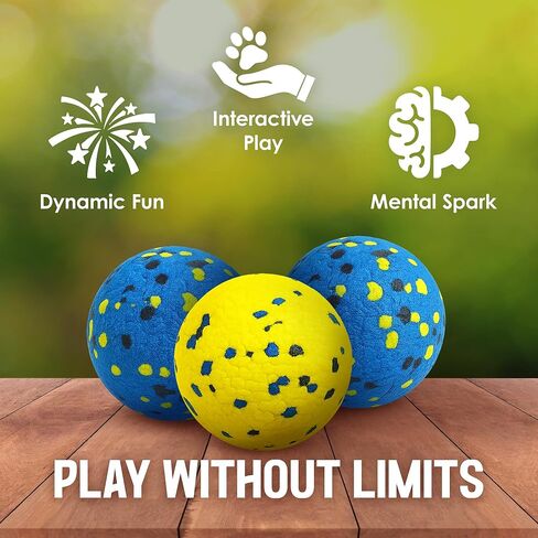 Vila Rubber Balls, Super Bouncy Puppy Balls, Chew, Exercise and Activity Tool for Medium Dogs – Miniature Schnauzer, Beagle, Whippet, Durable and Easy‑Grip, High‑Visibility Colors, 2.75", 3 Pcs in Kuwait