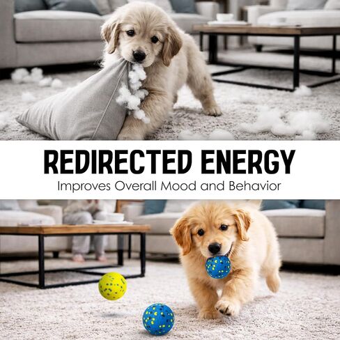 Vila Rubber Balls, Super Bouncy Puppy Balls, Chew, Exercise and Activity Tool for Medium Dogs – Miniature Schnauzer, Beagle, Whippet, Durable and Easy‑Grip, High‑Visibility Colors, 2.75", 3 Pcs in Kuwait