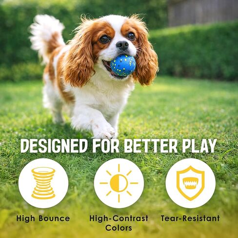 Vila Rubber Balls, Super Bouncy Puppy Balls, Chew, Exercise and Activity Tool for Medium Dogs – Miniature Schnauzer, Beagle, Whippet, Durable and Easy‑Grip, High‑Visibility Colors, 2.75", 3 Pcs in Kuwait