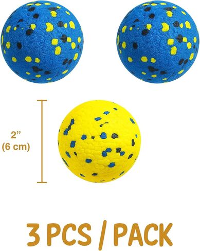 Vila Rubber Balls, Super Bouncy Puppy Balls, Chew, Exercise and Activity Tool for Medium Dogs – Miniature Schnauzer, Beagle, Whippet, Durable and Easy‑Grip, High‑Visibility Colors, 2.75", 3 Pcs in Kuwait