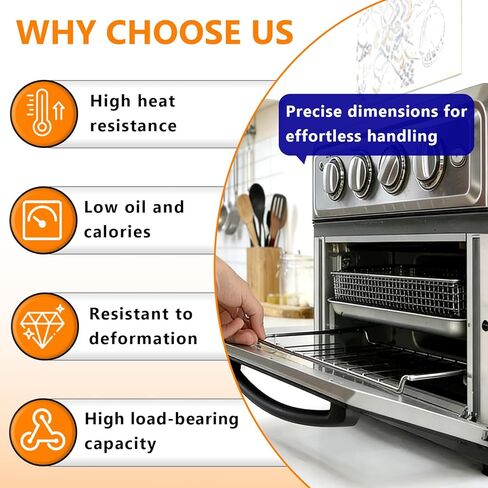 3PCS Air Fryer Tray Replacement Parts(Basket/Pan/Rack) Compatible with Cuisinart TOA-60 TOA-65 TOA-70 Air Fryer Toaster Oven, Stainless Steel Oven Air Fryer Accessories in Kuwait