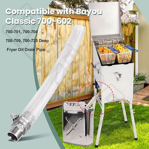 2 Pack Fryer Drain Extension Hose for Bayou Classic 700-602, 700-701, 700-704, 700-709, 700-725 Deep Fryer Oil Drain Pipe (Can Be Used for Commercial Fryer Drain Hose) in Kuwait
