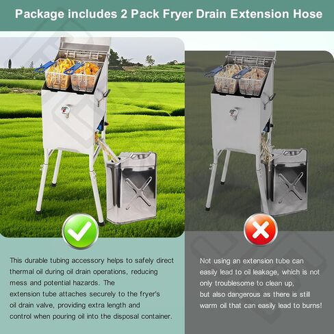 2 Pack Fryer Drain Extension Hose for Bayou Classic 700-602, 700-701, 700-704, 700-709, 700-725 Deep Fryer Oil Drain Pipe (Can Be Used for Commercial Fryer Drain Hose) in Kuwait