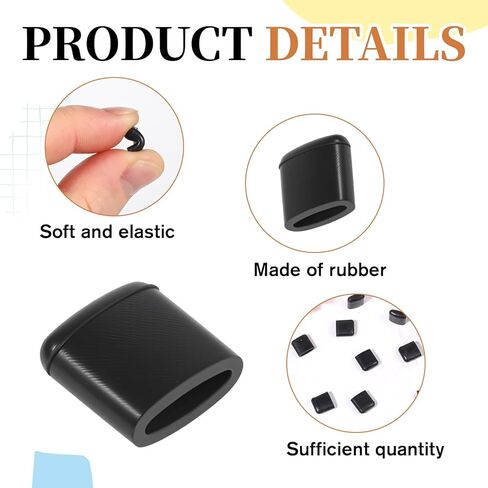 Thinp 20 Pcs Air Fryer Rubber Bumpers, Air Fryer Rubber Feet Silicon Rubbers Tips Non Scratch Protective Covers Air-Fryer Replacement Parts Accessories for Grill Pan (Black) in Kuwait