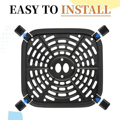 Thinp 20 Pcs Air Fryer Rubber Bumpers, Air Fryer Rubber Feet Silicon Rubbers Tips Non Scratch Protective Covers Air-Fryer Replacement Parts Accessories for Grill Pan (Black) in Kuwait