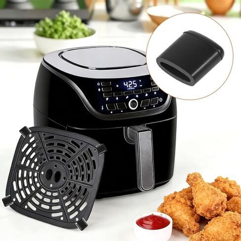 Thinp 20 Pcs Air Fryer Rubber Bumpers, Air Fryer Rubber Feet Silicon Rubbers Tips Non Scratch Protective Covers Air-Fryer Replacement Parts Accessories for Grill Pan (Black) in Kuwait