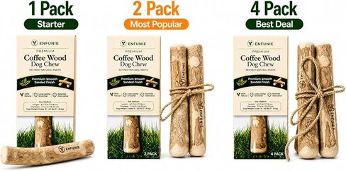 Coffee Wood Dog Chew Sticks for Medium Dogs (15–35 lb), 2 Pack – Most Popular Natural Wood Dog Chew Toy, Smoothly Sanded, Long-Lasting, Dental Support in Kuwait