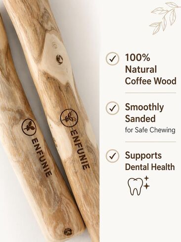 Coffee Wood Dog Chew Sticks for Medium Dogs (15–35 lb), 2 Pack – Most Popular Natural Wood Dog Chew Toy, Smoothly Sanded, Long-Lasting, Dental Support in Kuwait