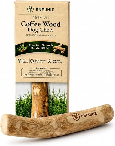 Coffee Wood Dog Chew Sticks for Medium Dogs (15–35 lb), 2 Pack – Most Popular Natural Wood Dog Chew Toy, Smoothly Sanded, Long-Lasting, Dental Support in Kuwait