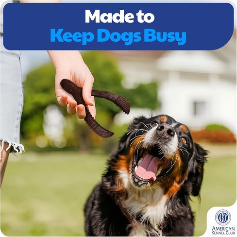 American Kennel Club 2 Pack Training Dog Chew Toy, Wood-Infused PP Assorted Dog Toys, Durable Toys for Moderate Chewers, Beef Scented for Long-Lasting Engagement, Supports Dental Health in Kuwait