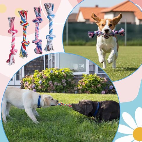 48 Pcs Dog Toys Bulk, 6.7-Inch Dog Rope Toy for Small Medium Dogs, Cotton Puppy Chew Rope for Teething, Tug of War, Dental Health, Interactive Ropes Toys for Dogs, Aggressive Chewers in Kuwait