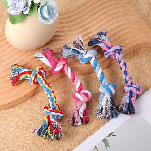 48 Pcs Dog Toys Bulk, 6.7-Inch Dog Rope Toy for Small Medium Dogs, Cotton Puppy Chew Rope for Teething, Tug of War, Dental Health, Interactive Ropes Toys for Dogs, Aggressive Chewers in Kuwait