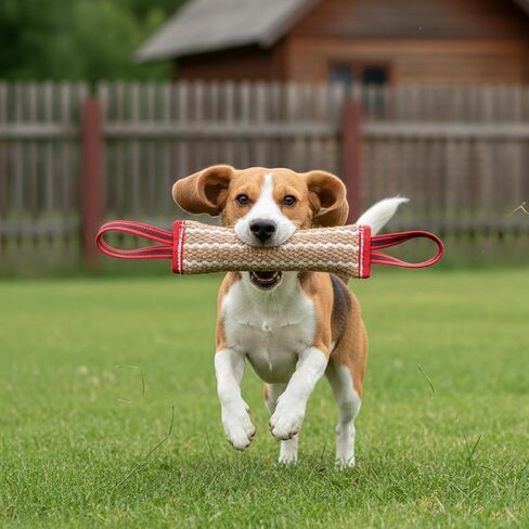 2PCS Dog Pillow Tug Toy Dog Pillow 10"x7" Linen Jute Tug Toy with Handle for Medium to Large Dogs, Pets Interactive Play Training Tug of War Tools in Kuwait