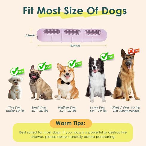 【Version 2.0】Bite and Brush Dog Chew Toy - Puppy Chew Toy with Bristles for Teeth Cleaning, Interactive Dog Toy for Puppy Teething, Compatible with Most Popular Dog Dental Chews &Treats-Pink in Kuwait