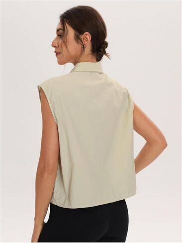 Verdusa Women's Cropped Cargo Vest Zip Up Streetwear Sleeveless Lightweight Jacket with Pockets in Saudi Arabia