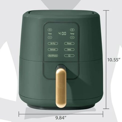 Wonderful 3-Quart Digital Air Fryer with TurboCrisp Technology, Compact Countertop Design with 4 Presets for Baking Roasting and Reheating (Thyme Green) in Saudi Arabia