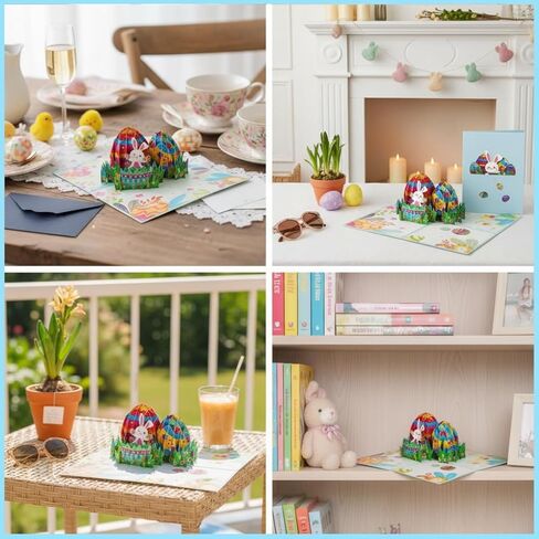 SICOHOME Easter Cards for Kids Easter Bunny Pop Up Card 6" x 8" Happy Easter Card with Envelop For Kids Spring Greeting Card Easter Pop Up Card for Kids Son Daughter Boy Girl Grandson Granddaughter in Saudi Arabia