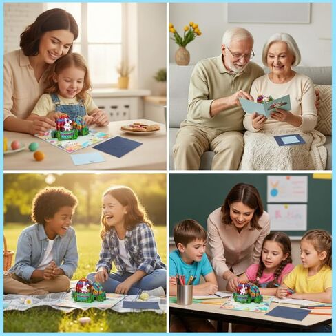 SICOHOME Easter Cards for Kids Easter Bunny Pop Up Card 6" x 8" Happy Easter Card with Envelop For Kids Spring Greeting Card Easter Pop Up Card for Kids Son Daughter Boy Girl Grandson Granddaughter in Saudi Arabia