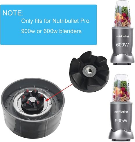 Top Base Gear & Rubber Blade Gear Replacement for NutriBullet 600W 900W Blender Juicers NB-101B NB-101S NB-201(2 Set) in Kuwait